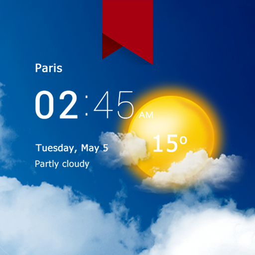 Transparent clock weather Premium