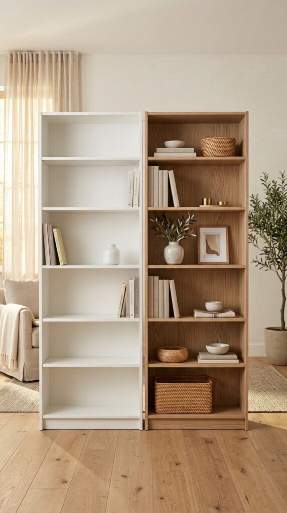 How to Make an IKEA Billy Bookcase Look Like White Oak